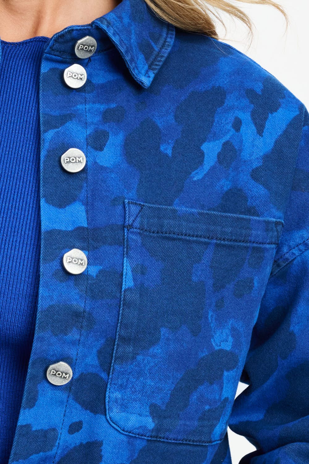 POM Amsterdam Blouses BLOUSE - Yuki Animal Eternal Blue