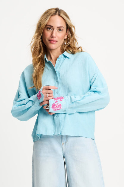 POM Amsterdam Blouses Blue / 34 BLOUSE - Blue Sequins Urban Flora