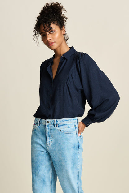 POM Amsterdam Blouses Blue / 34 BLOUSE - Sparkle Blue