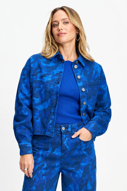 POM Amsterdam Blouses Blue / 34 BLOUSE - Yuki Animal Eternal Blue