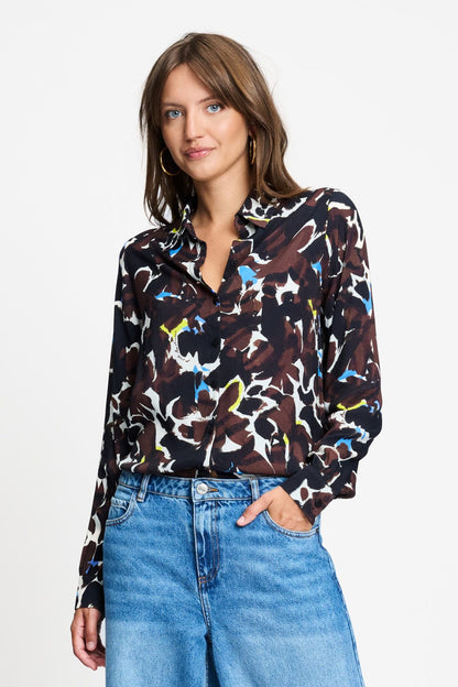 POM Amsterdam Blouses Multi colour / 34 BLOUSE - Mila Bovine Brown