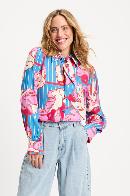 POM Amsterdam Blouses Multi colour / 34 BLOUSE - Urban Flora Stripe
