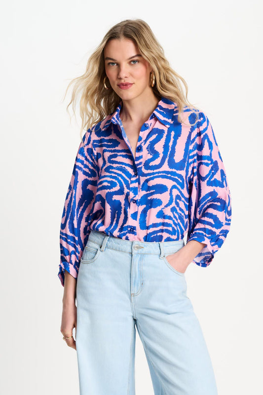 POM Amsterdam Blouses Multi colour / 34 BLOUSE - Waves Pink