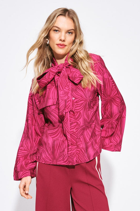 POM Amsterdam Blouses Pink / 34 BLOUSE - Sara Ribbon Pink