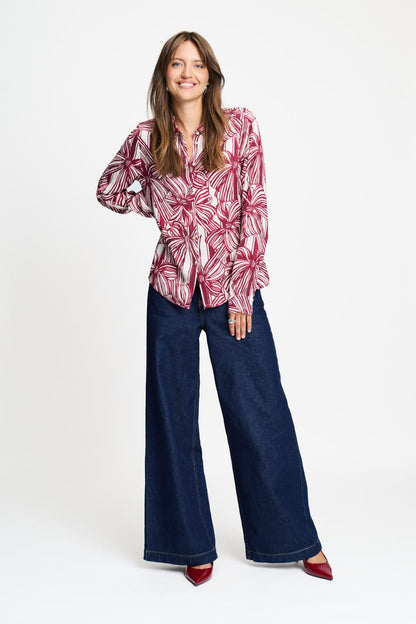 POM Amsterdam Blouses Red / 34 BLOUSE - Mila Ribbon Red