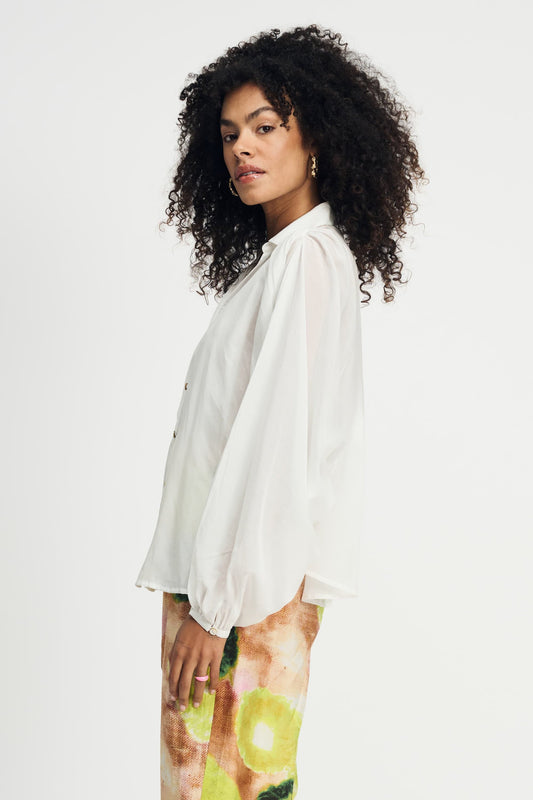 POM Amsterdam Blouses White / 34 BLOUSE - Lena Crispy White