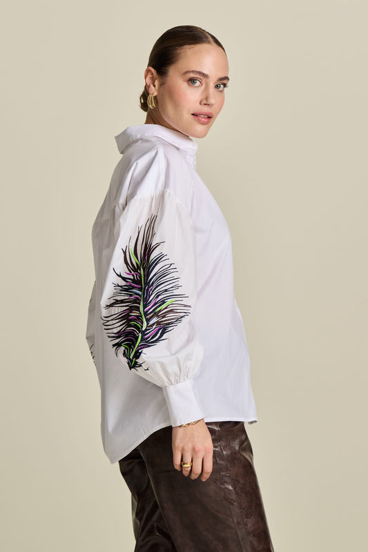 POM Amsterdam Blouses White / 34 BLOUSE - Maxime Feather White