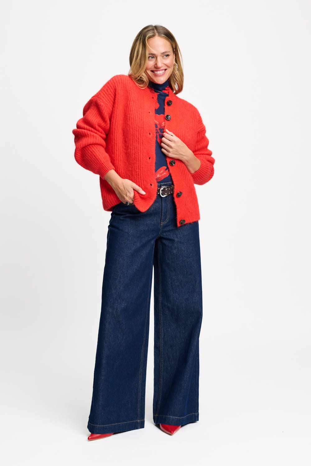POM Amsterdam Cardigans CARDIGAN - Meryl Rouge
