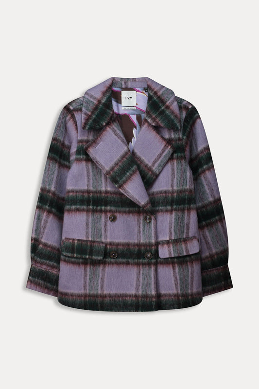 POM Amsterdam Coats MANTEAU - Checks Lavender