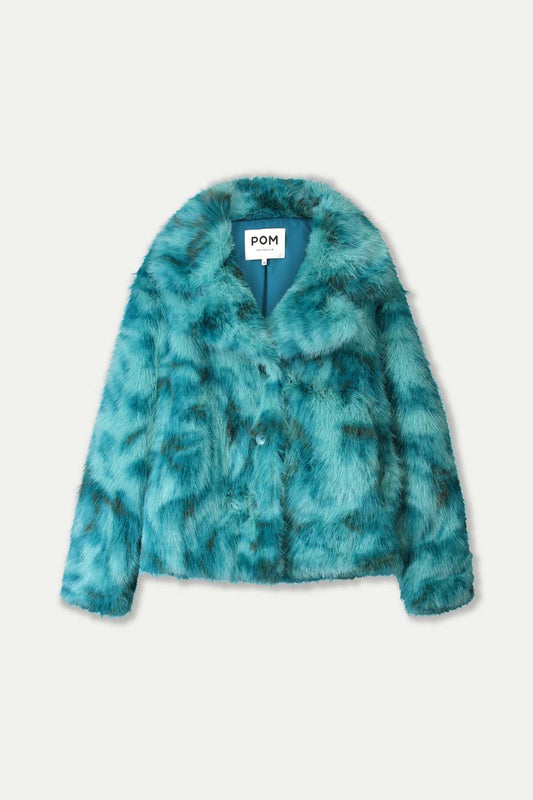 POM Amsterdam Coats VESTE - Cleo Teal Green Animal