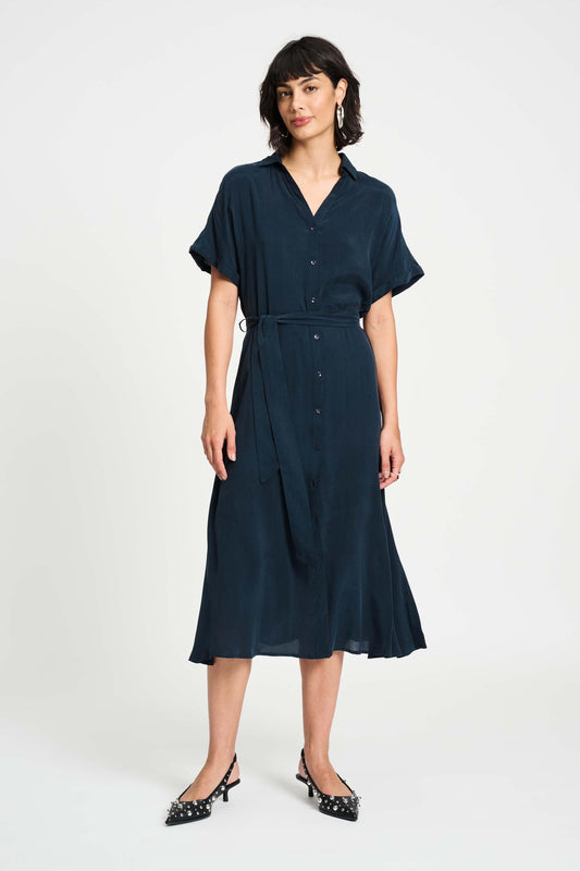 POM Amsterdam Dresses Blue / 34 ROBE - Lynn Dark Navy