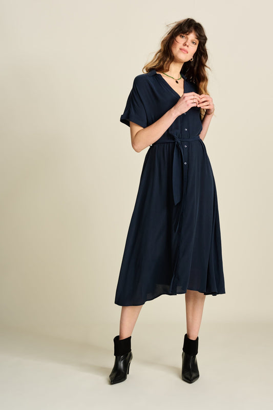 POM Amsterdam Dresses Blue / 34 ROBE - Lynn Dark Navy