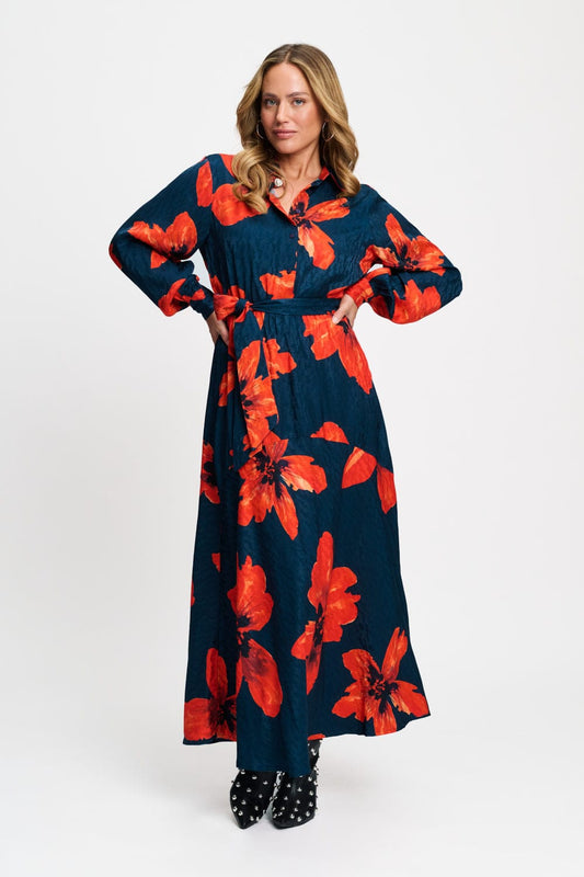 POM Amsterdam Dresses Multi colour / 34 ROBE - Cato Bloom Rouge
