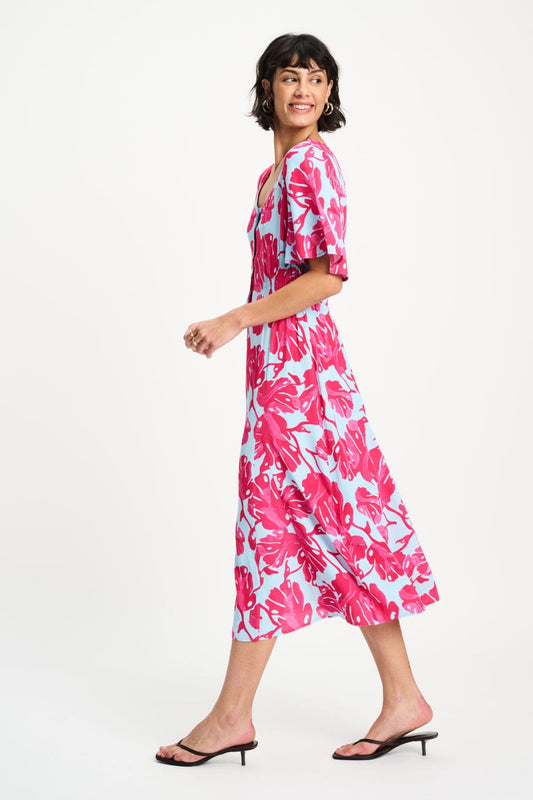 POM Amsterdam Dresses Multi colour / 34 ROBE - Urban Flora Blue