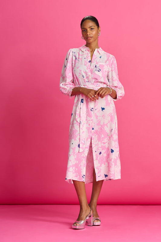 POM Amsterdam Dresses Pink / 34 ROBE - Beau Lilies Pink