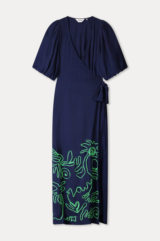 POM Amsterdam Dresses ROBE - Beach Vibes Tape Night Blue