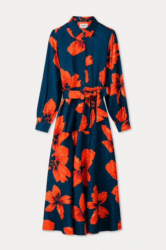 POM Amsterdam Dresses ROBE - Cato Bloom Rouge