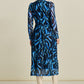 POM Amsterdam Dresses ROBE - Feathers Blue Mesh