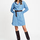 POM Amsterdam Dresses ROBE - Indy Check Sapphire Blue