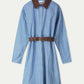 POM Amsterdam Dresses ROBE - Indy Check Sapphire Blue