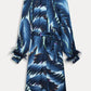 POM Amsterdam Dresses ROBE - Jada Feathers Blue