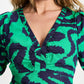 POM Amsterdam Dresses ROBE - Poplin Waves Green