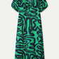 POM Amsterdam Dresses ROBE - Poplin Waves Green