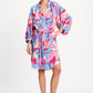 POM Amsterdam Dresses ROBE - Urban Flora Stripe Linen