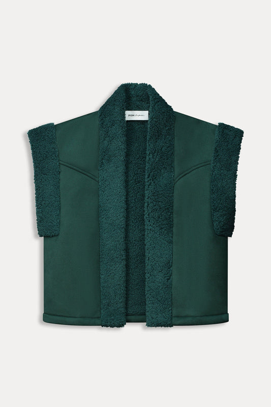 POM Amsterdam Gilets GILET - Lammy Teal Green