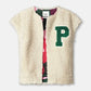 POM Amsterdam Gilets GILET - Teddy Baseball Ecru