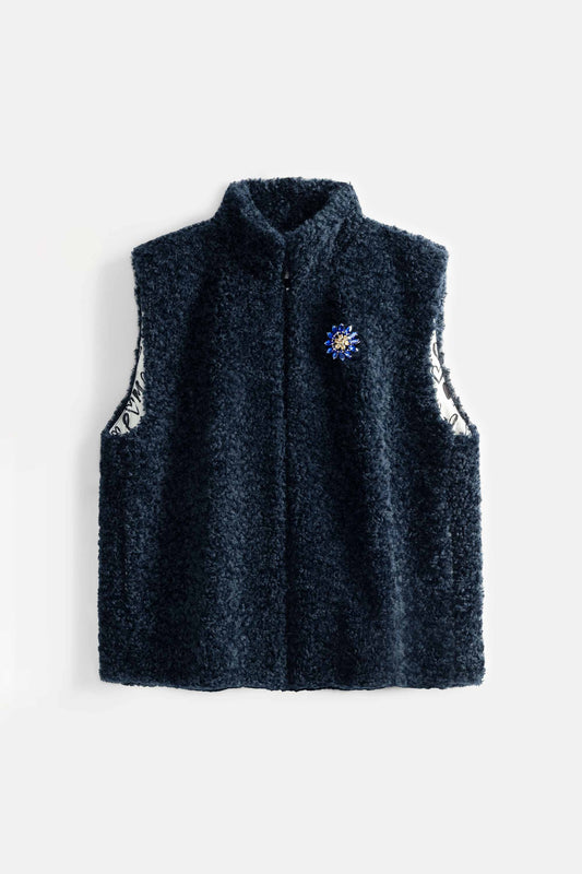 POM Amsterdam Gilets GILET - Teddy Love Marine
