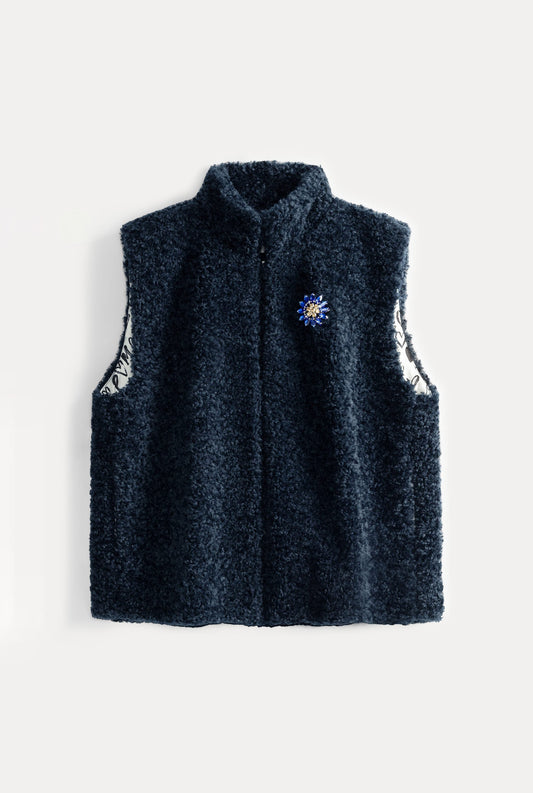 POM Amsterdam Gilets GILET - Teddy Love Marine