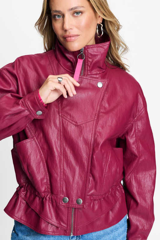 POM Amsterdam Jackets Red / 34 ROBE - Jenna Burgundy Red