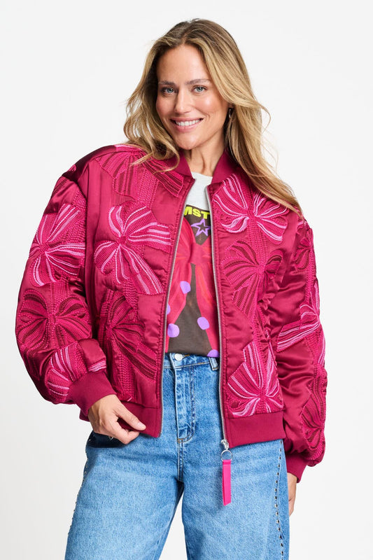 POM Amsterdam Jackets Red / 34 VESTE - Ashley Embroidery Bows