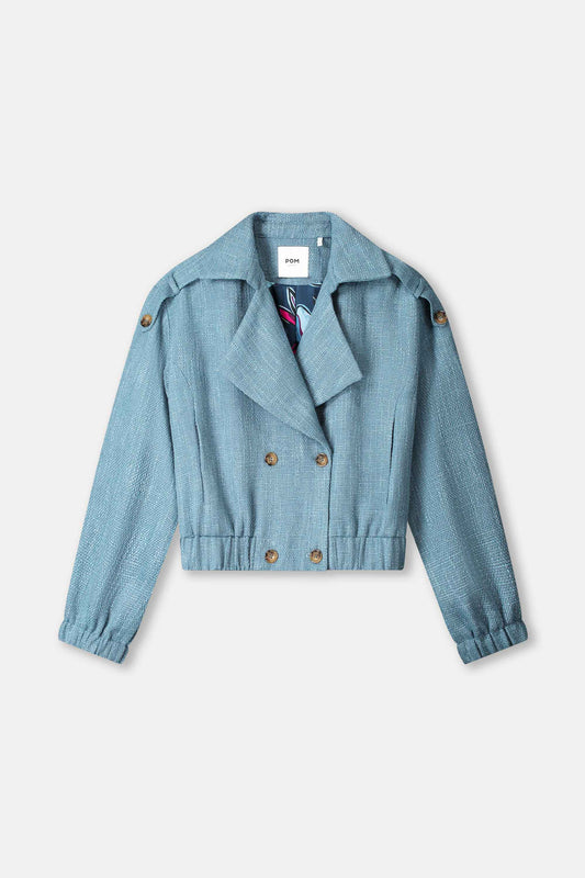 POM Amsterdam Jackets VEST - Bouclé Dawn Blue