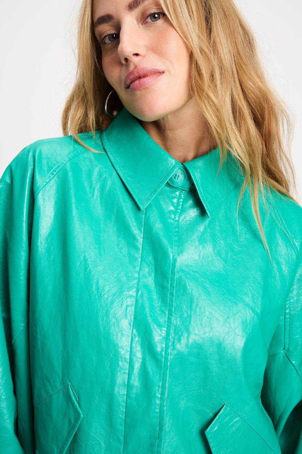 POM Amsterdam Jackets VEST - Faux Leather Wander Green