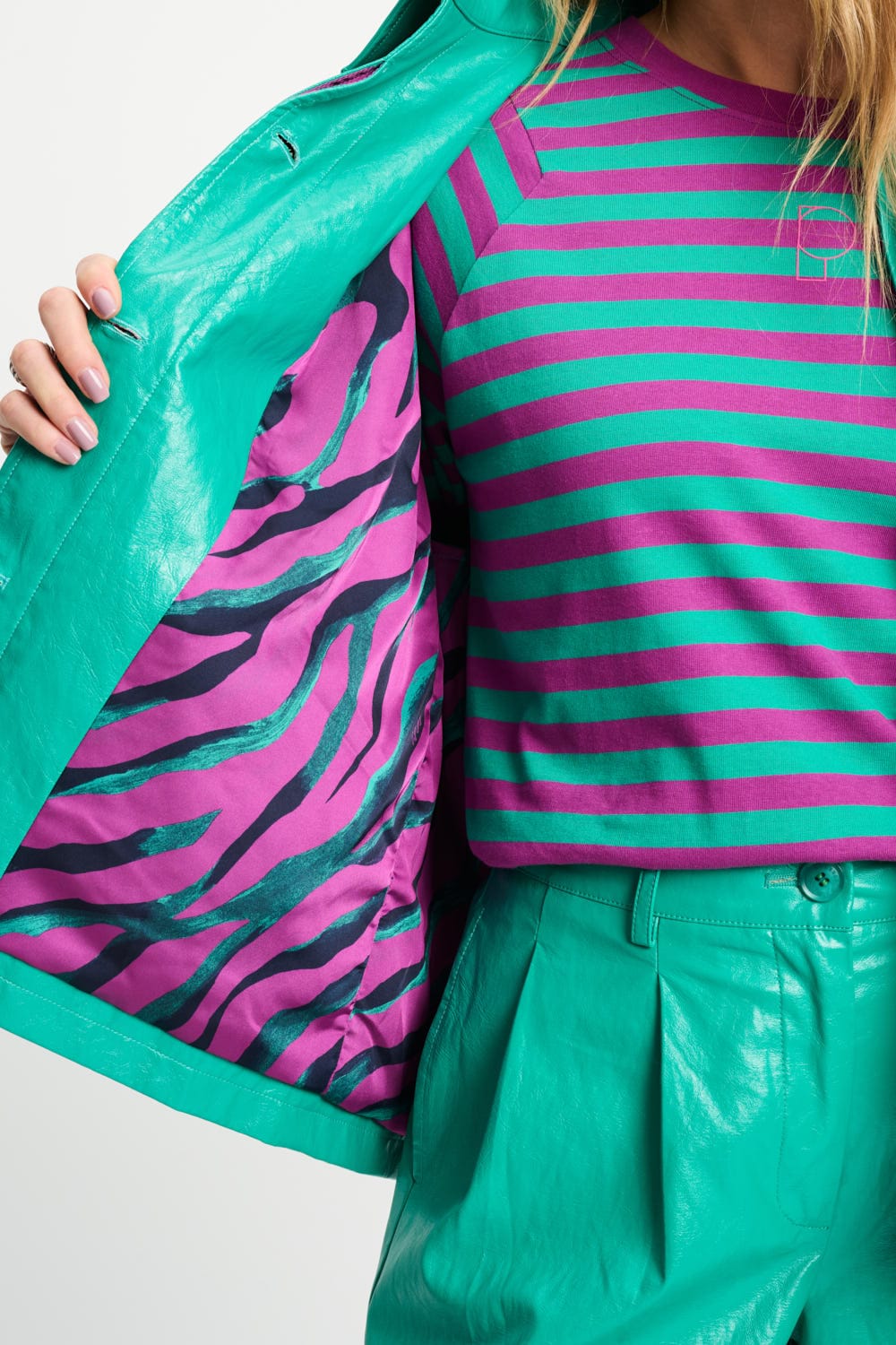 POM Amsterdam Jackets VEST - Faux Leather Wander Green