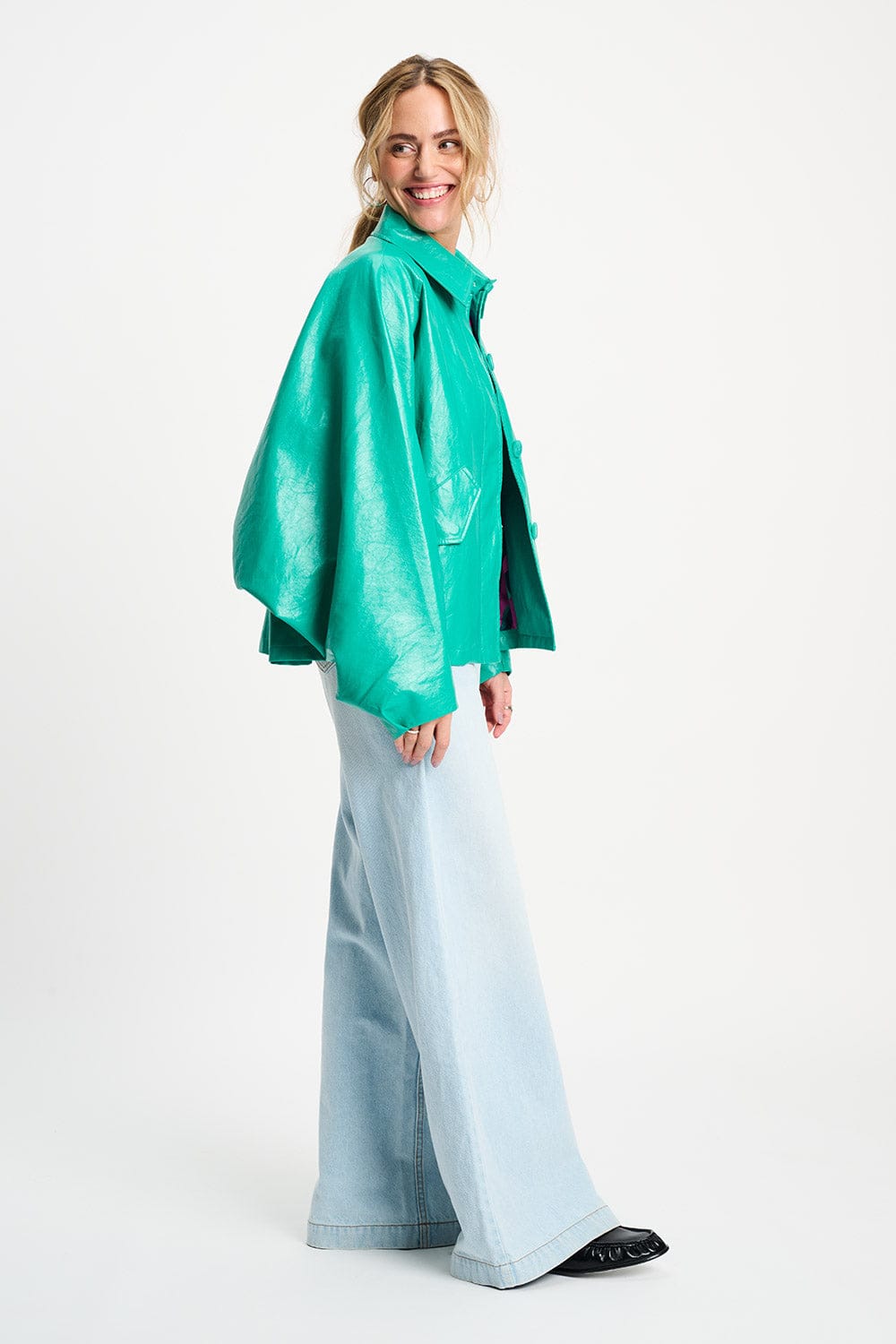 POM Amsterdam Jackets VEST - Faux Leather Wander Green