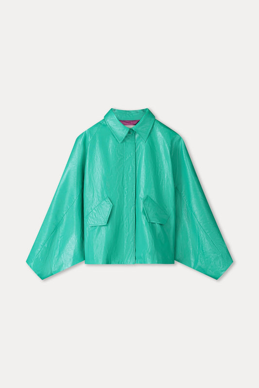 POM Amsterdam Jackets VEST - Faux Leather Wander Green