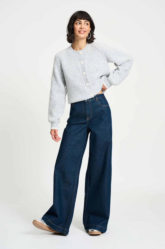 POM Amsterdam Jeans Blue / 34 JEANS - Baggy Wideleg Dark Blue