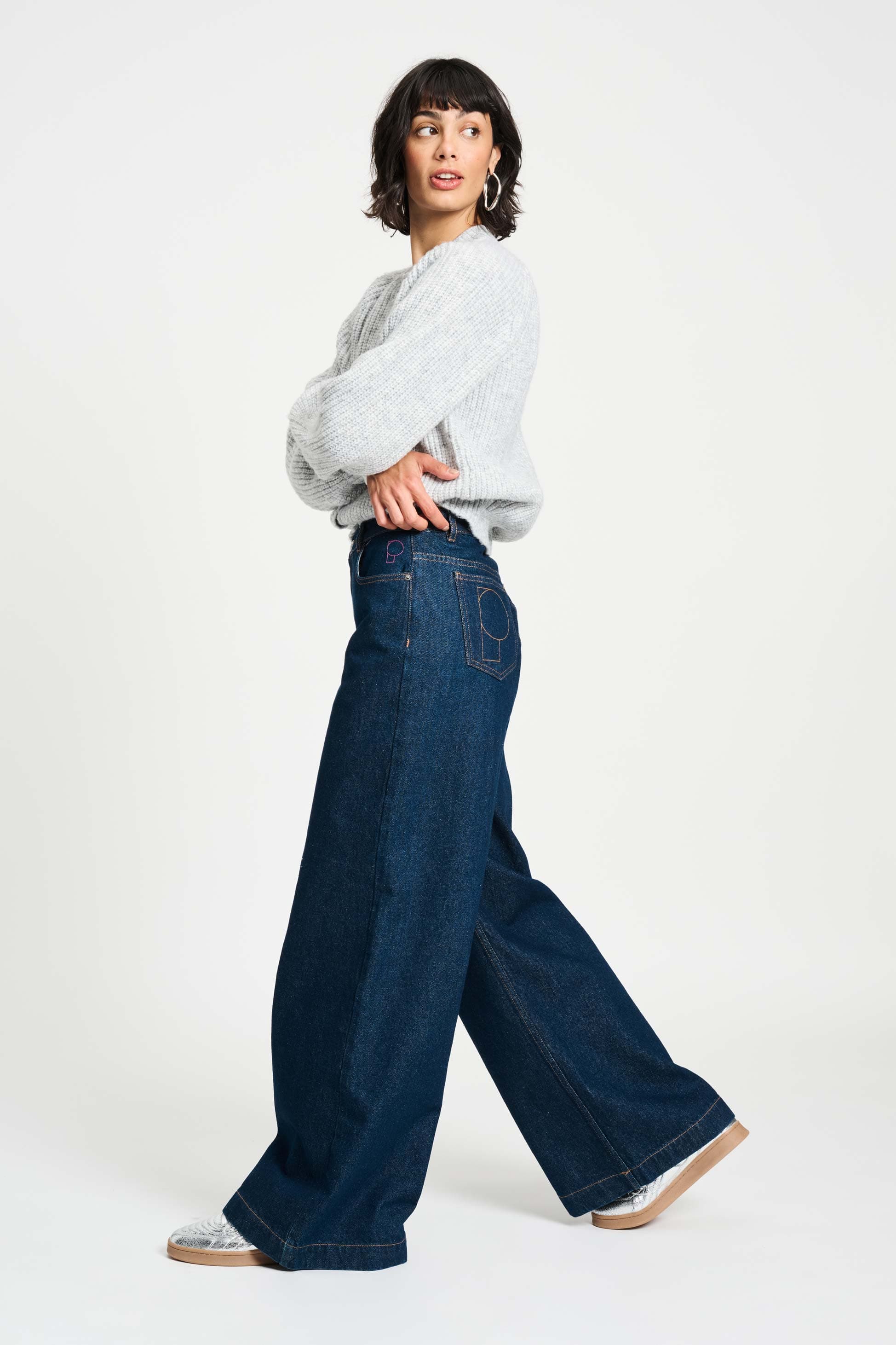 POM Amsterdam Jeans JEANS - Baggy Wideleg Dark Blue