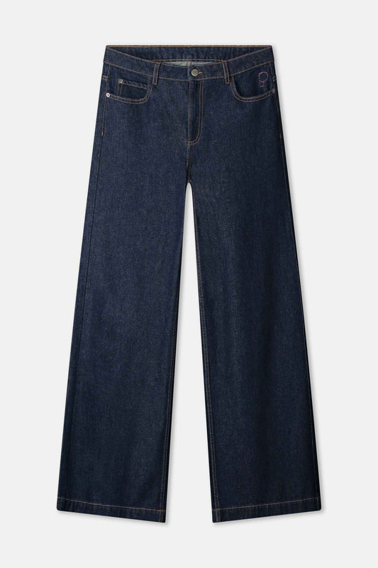 POM Amsterdam Jeans JEANS - Baggy Wideleg Dark Blue