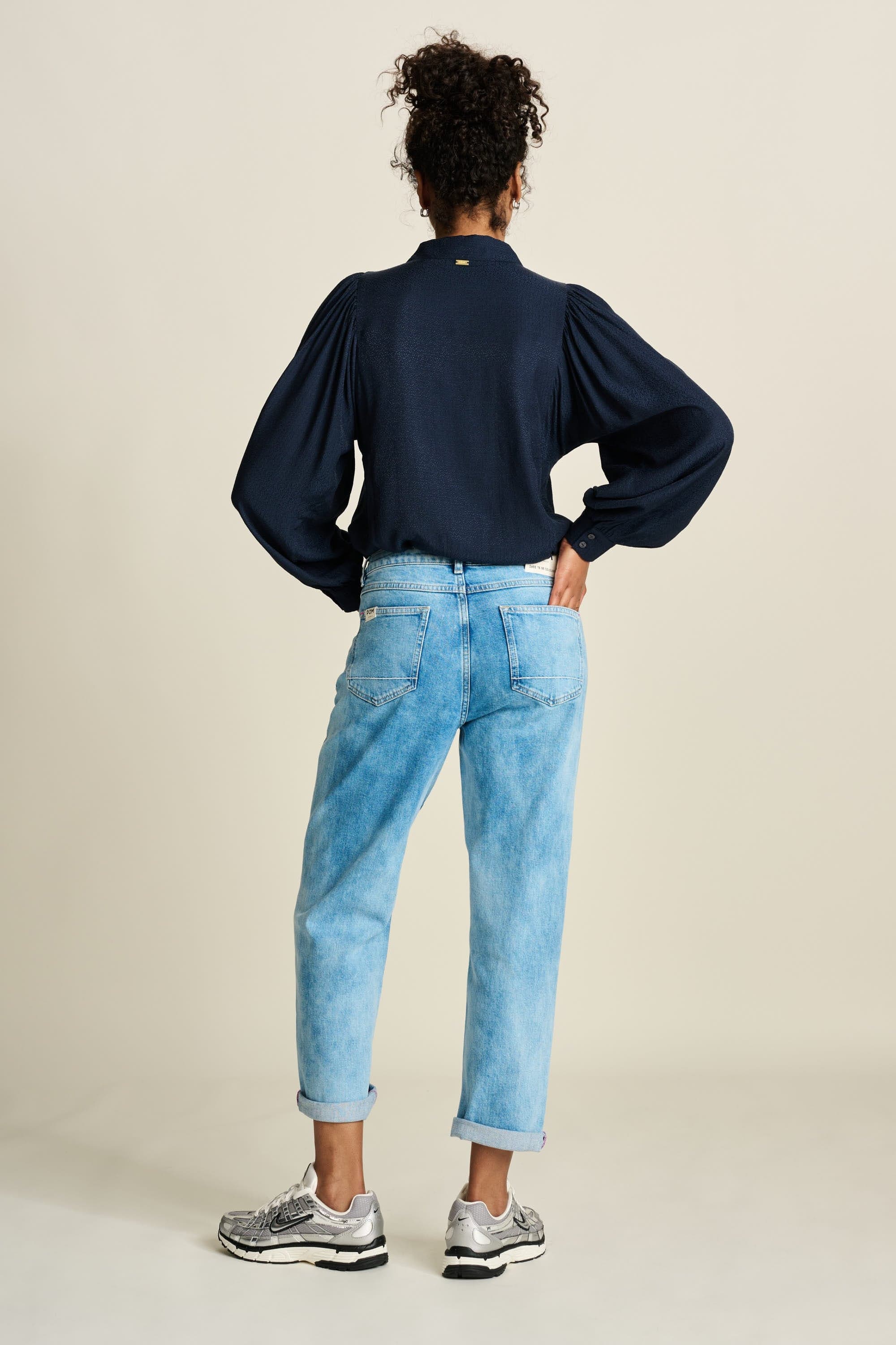 POM Amsterdam Jeans JEANS - Eline Straight Mid Bleu