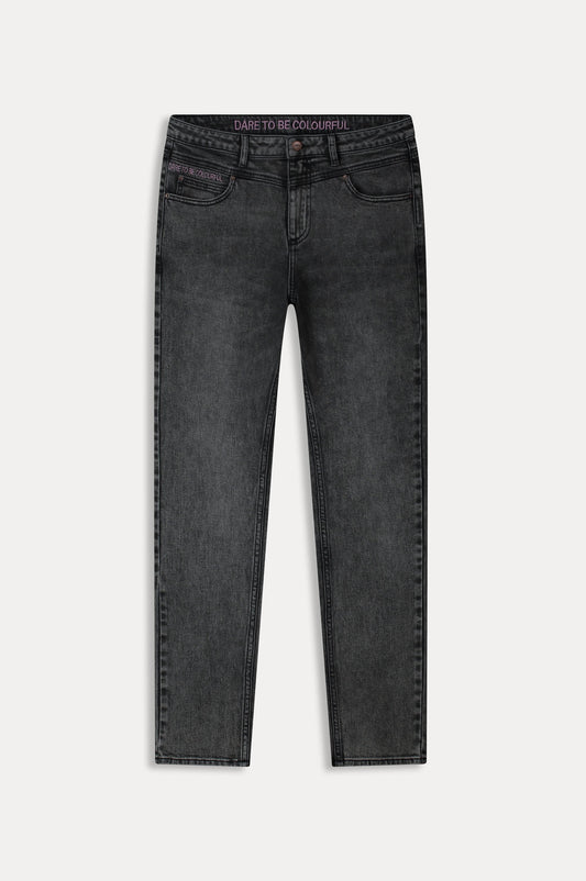 POM Amsterdam Jeans JEANS - Elize Slim Grey Storm