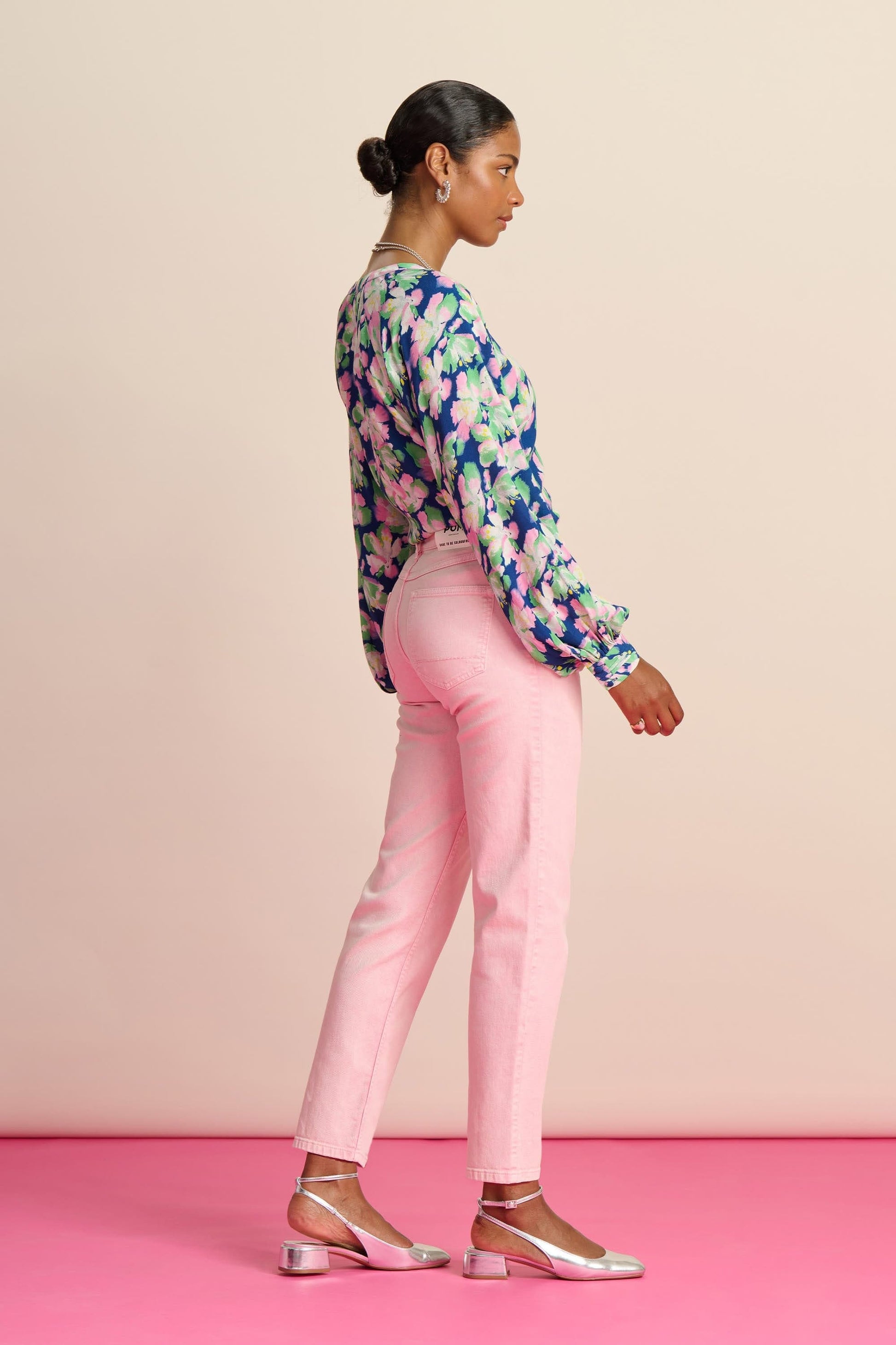POM Amsterdam Jeans JEANS - Elli Straight Blooming Pink