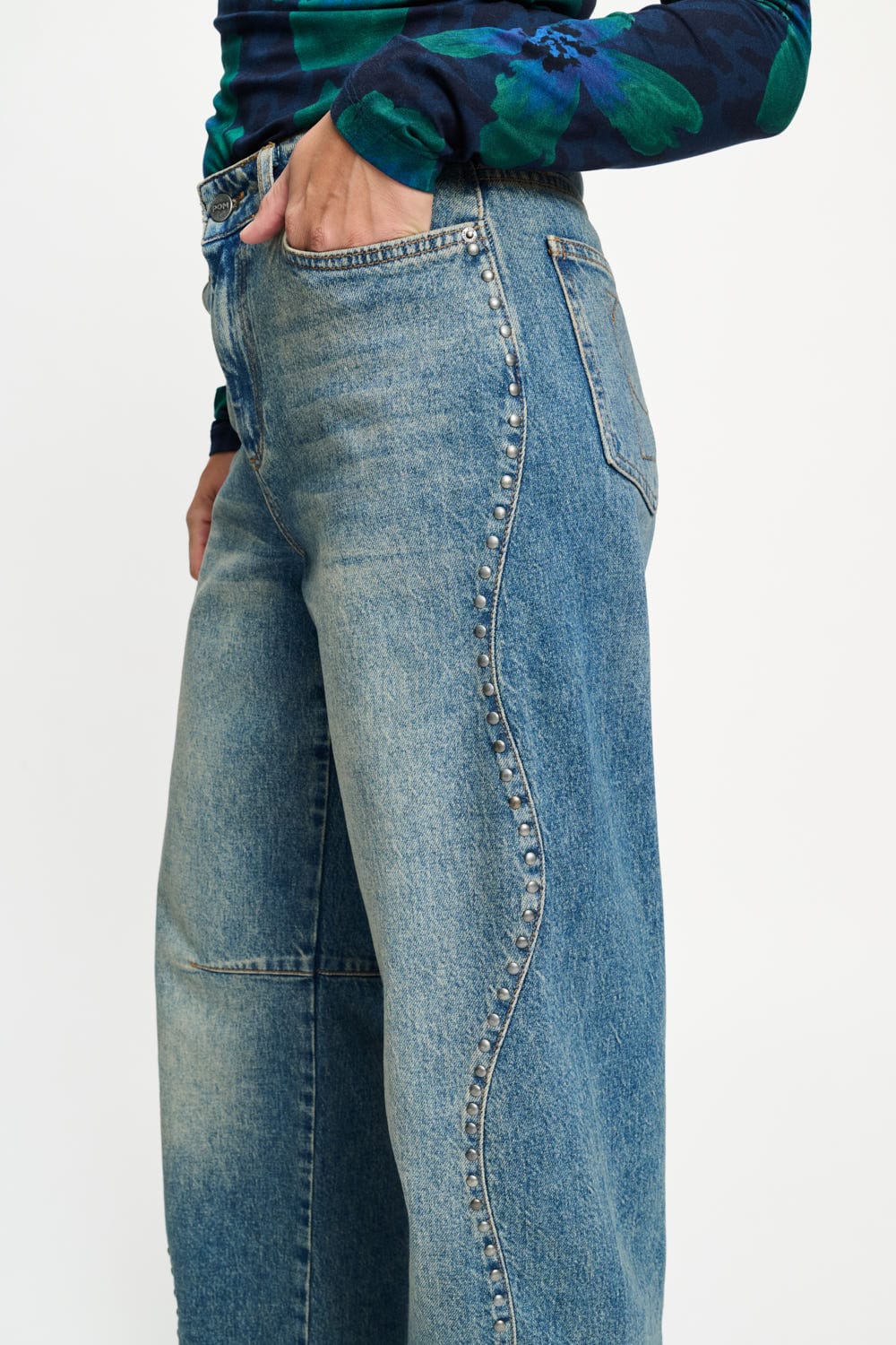POM Amsterdam Jeans JEANS - Jacky Studs Dark Blue