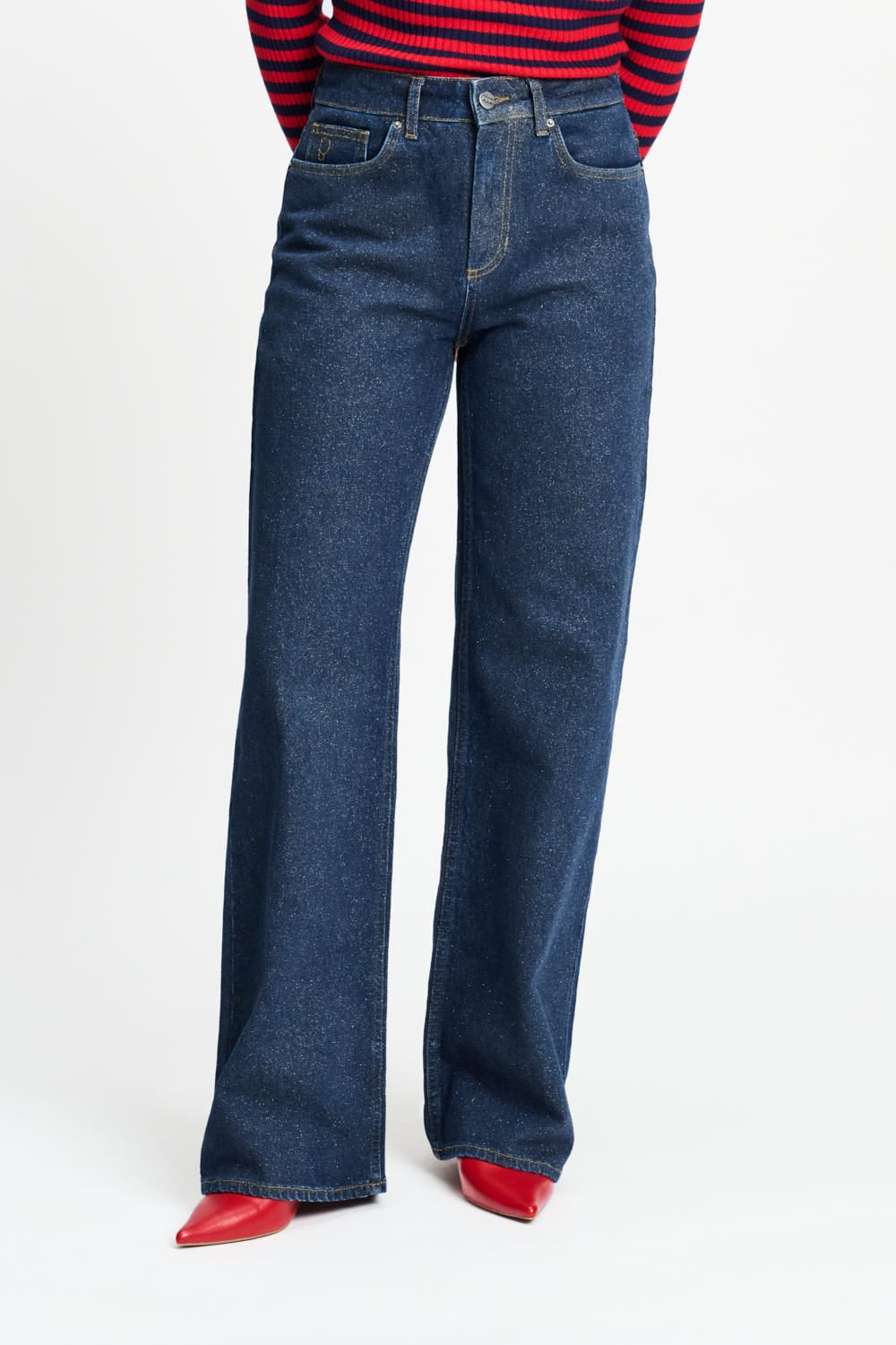 POM Amsterdam Jeans JEANS - Julia Shimmer Dark Blue