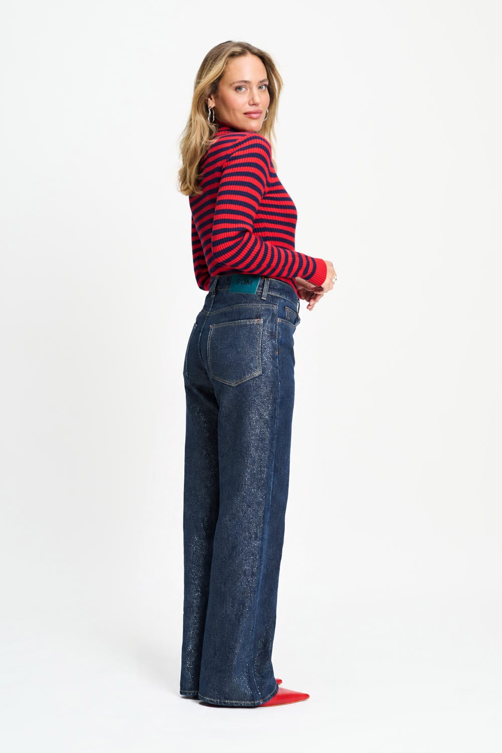 POM Amsterdam Jeans JEANS - Julia Shimmer Dark Blue
