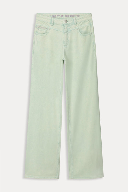 POM Amsterdam Jeans JEANS - Wide Leg Aqua Blue