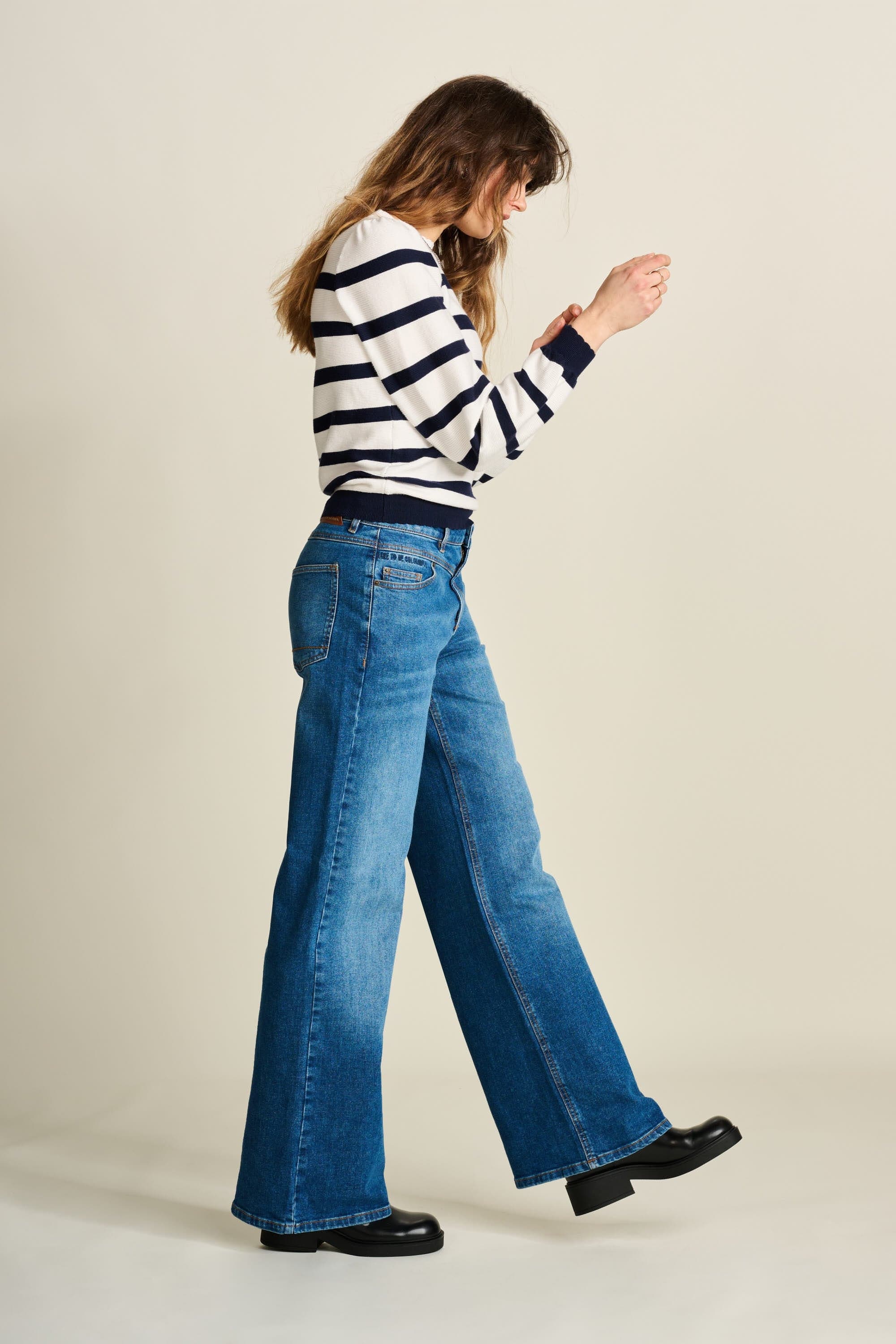 POM Amsterdam Jeans JEANS- Wide leg vintage blue